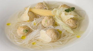 Pork-meat Balls in a clear Franciacorta scented broth - 14 months ripened Grana Padano